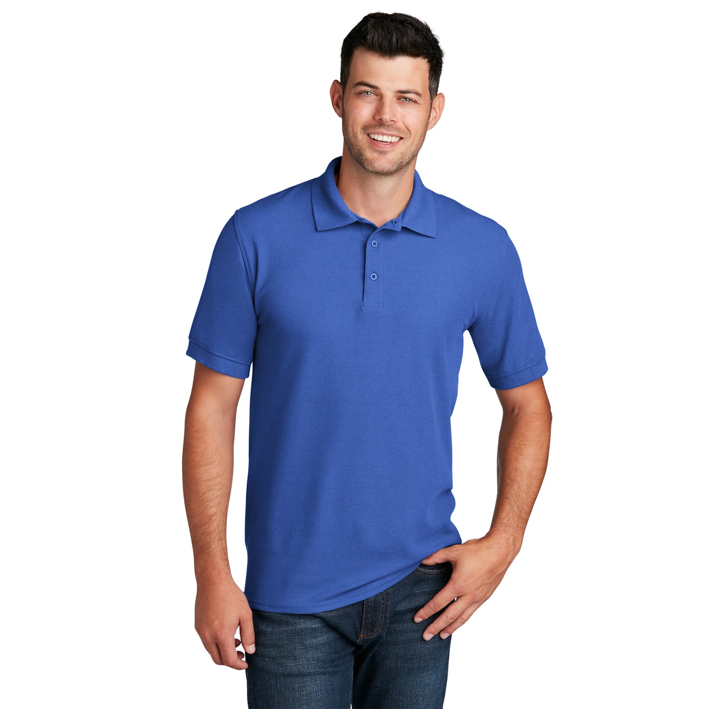 12 Polo Shirt with Logo Double Pique 50/50 Cotton/Poly Fabric KP155